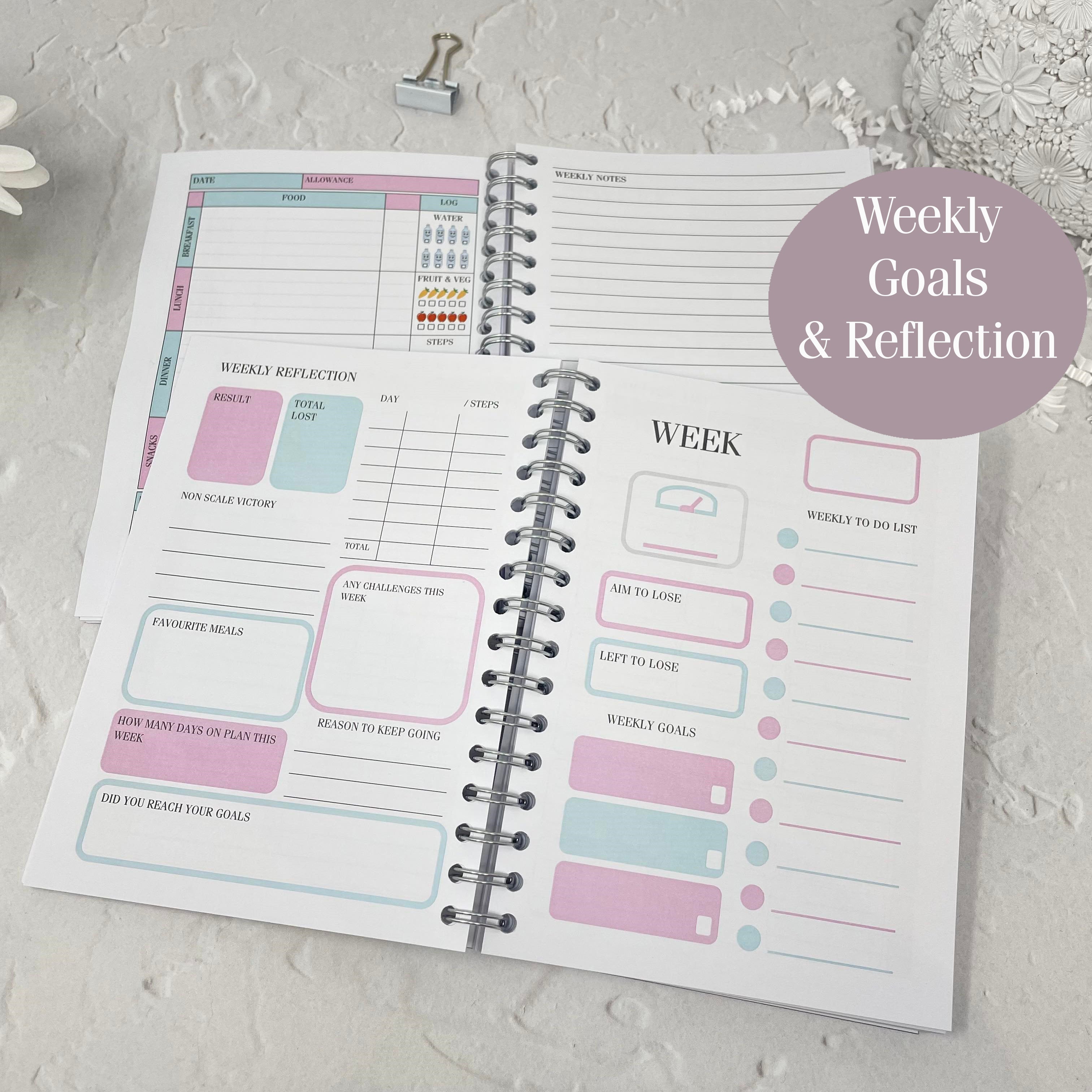 Deluxe 12 Wk Food Diary - Always Believe In Pink