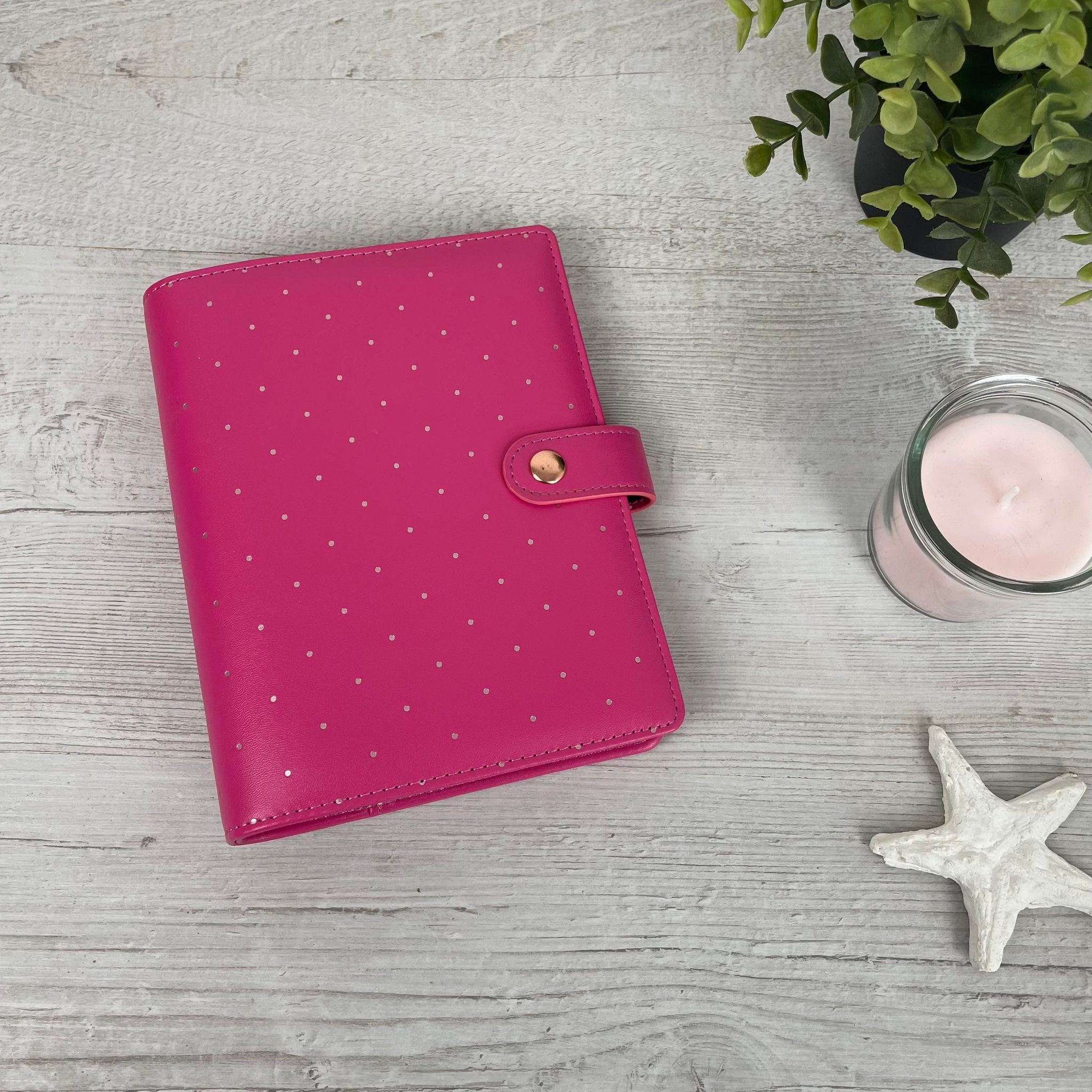 Personal Size Refillable Binder - Cerise