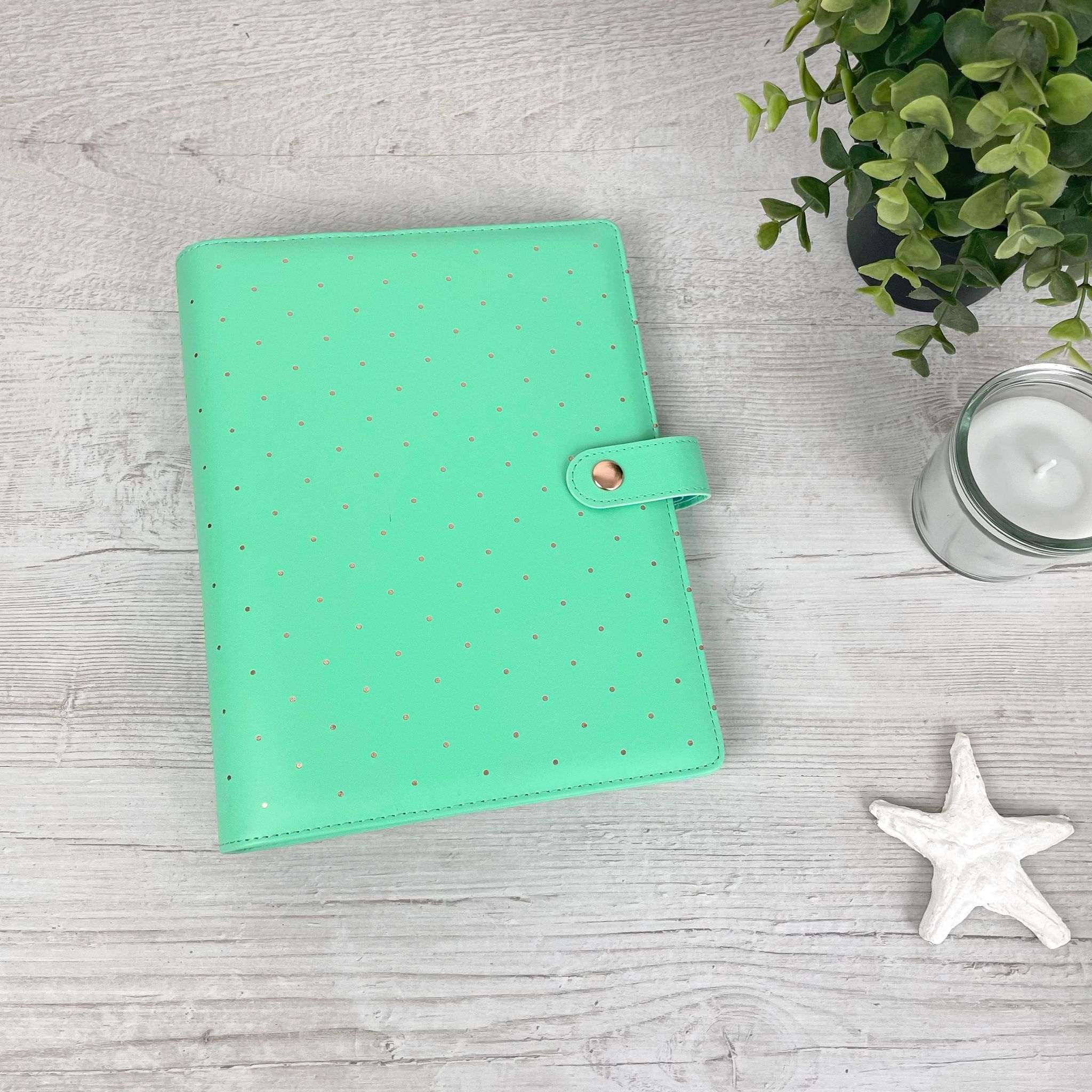 A5 Organiser - Green Rose Gold Spot