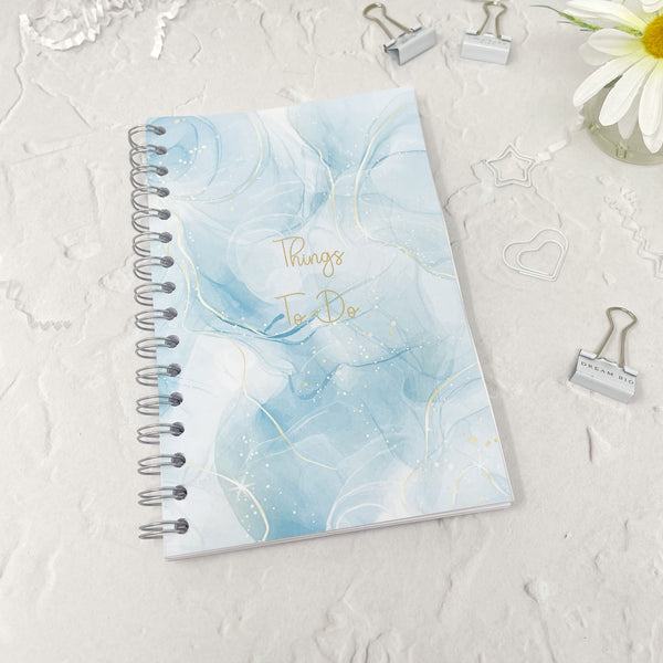 To Do List Notebook - Turquoise & Gold