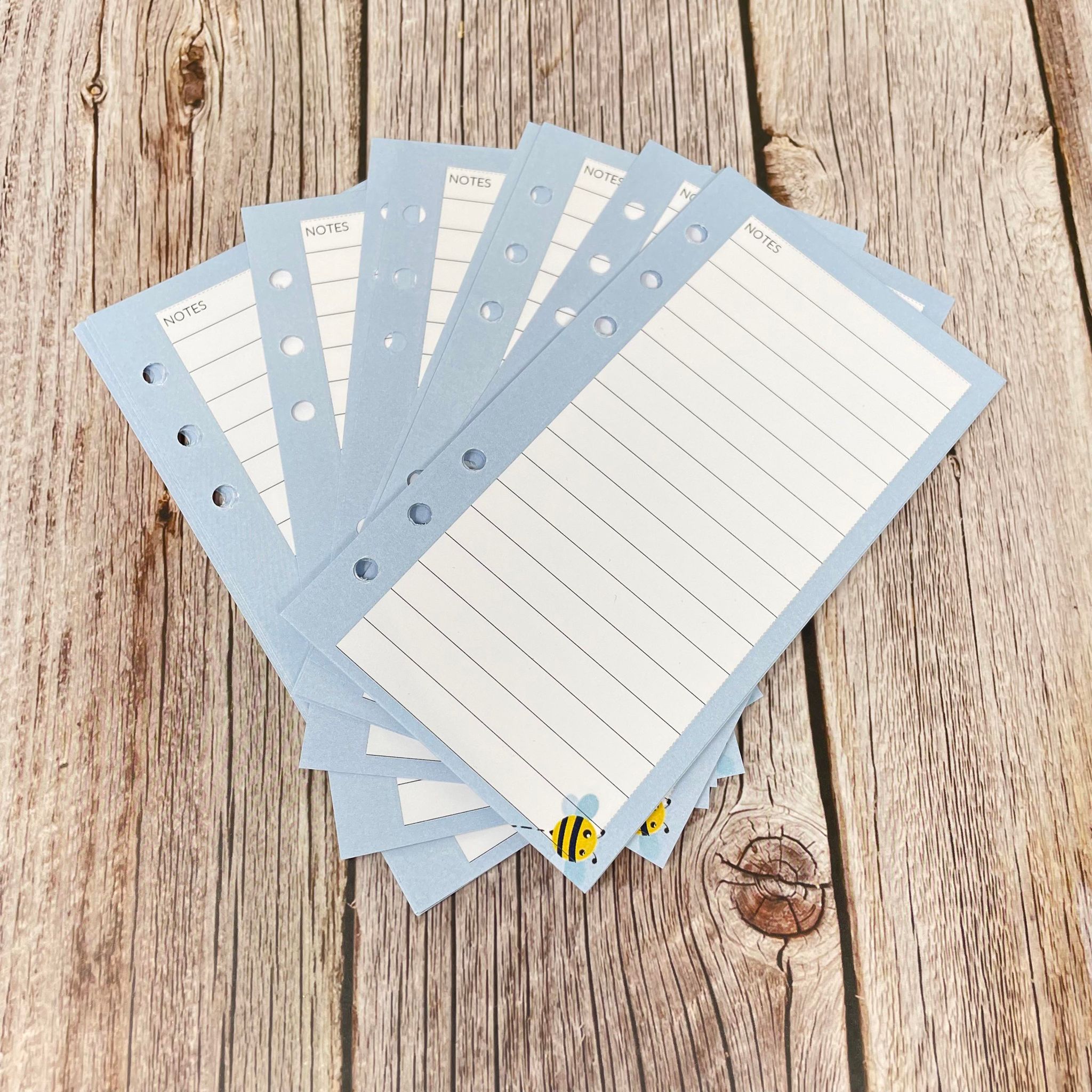 Personal Inserts - 50 Note Pages - Just Bee Awesome Design - Single Sided