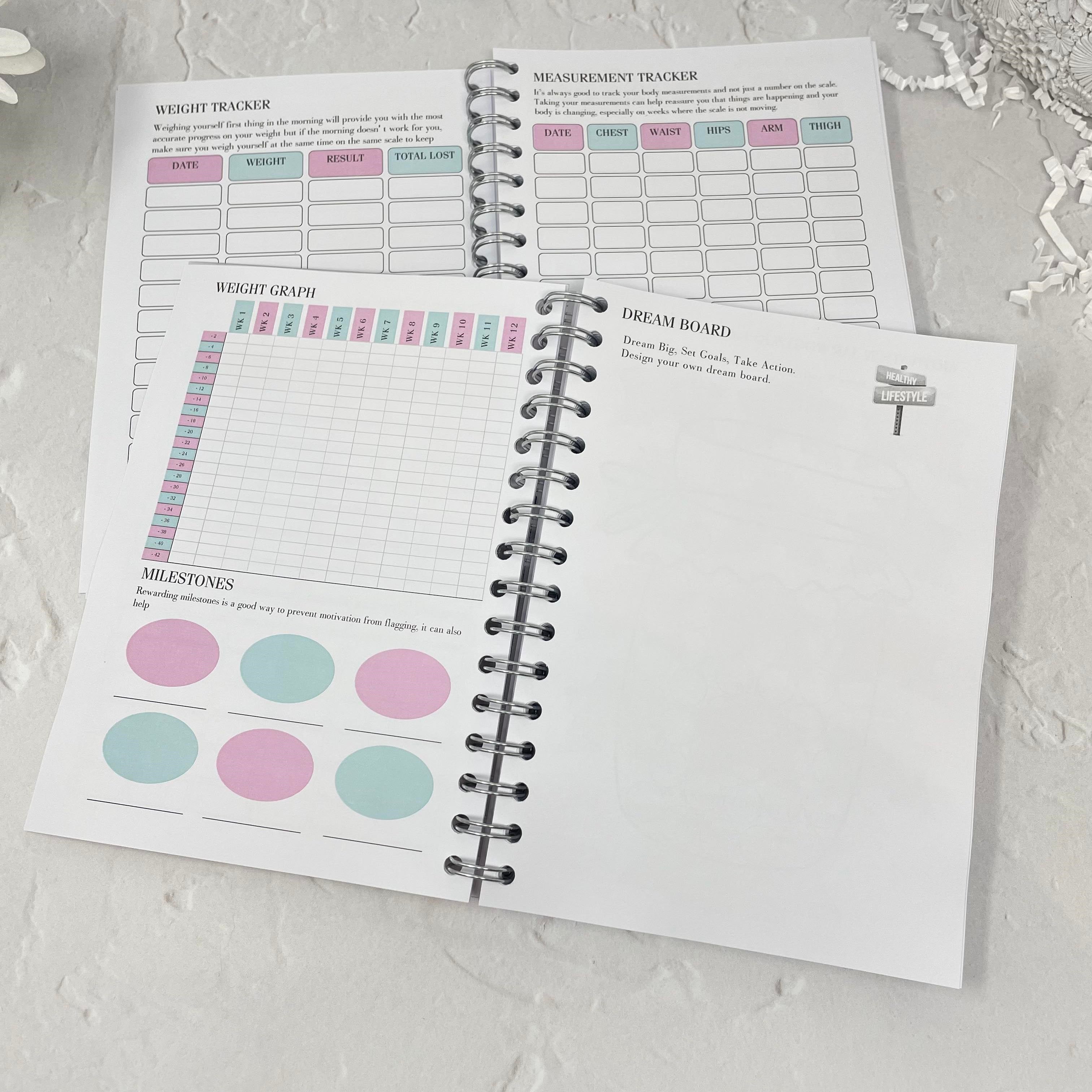 Deluxe 12 Wk Food Diary - Always Believe In Pink