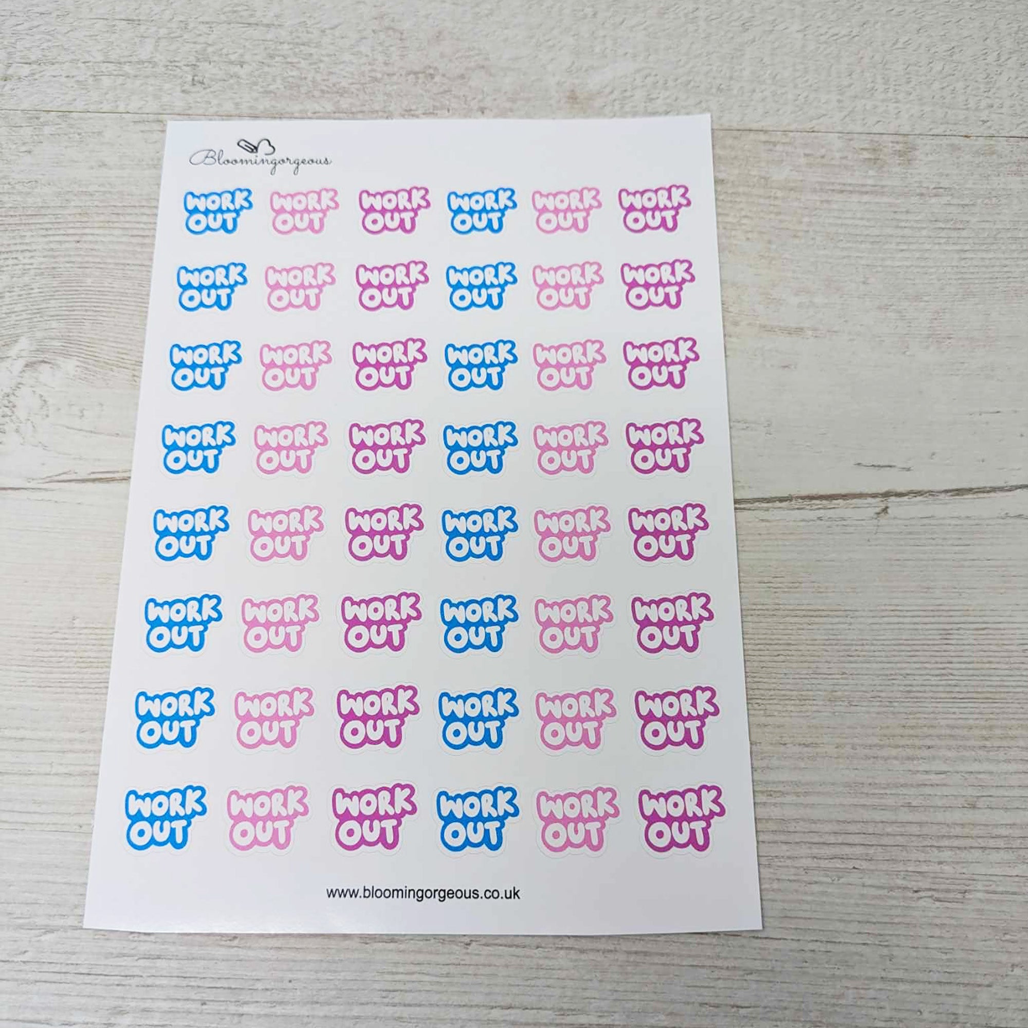 Workout Stickers - 1 Sheets