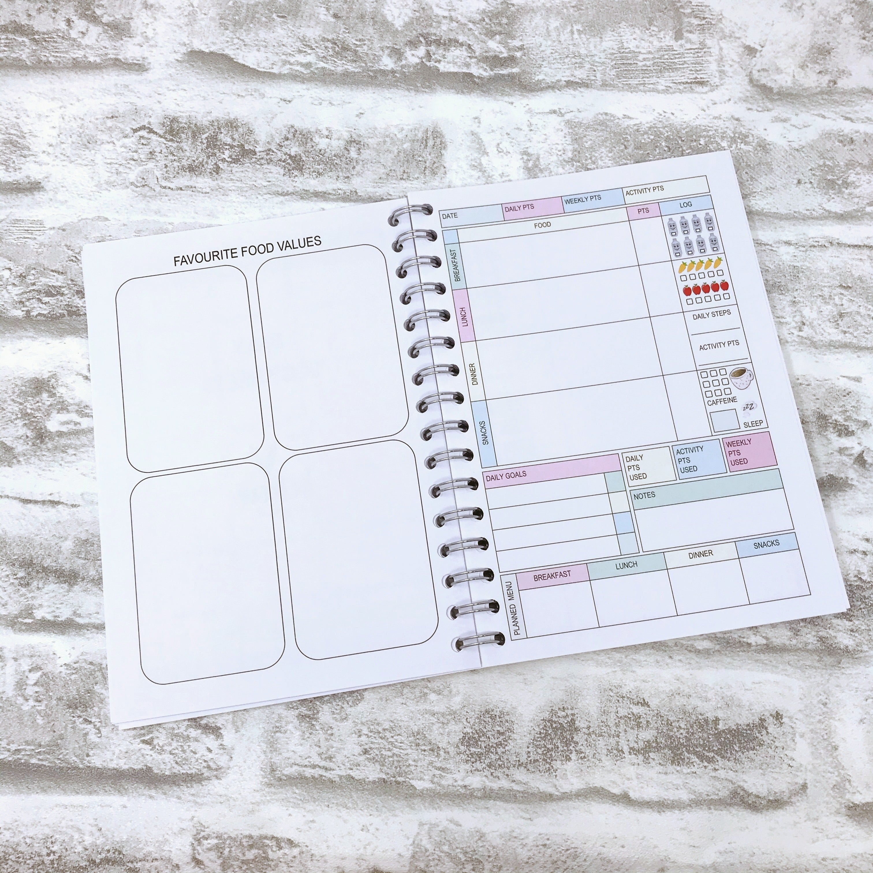 13 Week WW Colourful Food Diary, Diet Planner - Let The Journey Begin