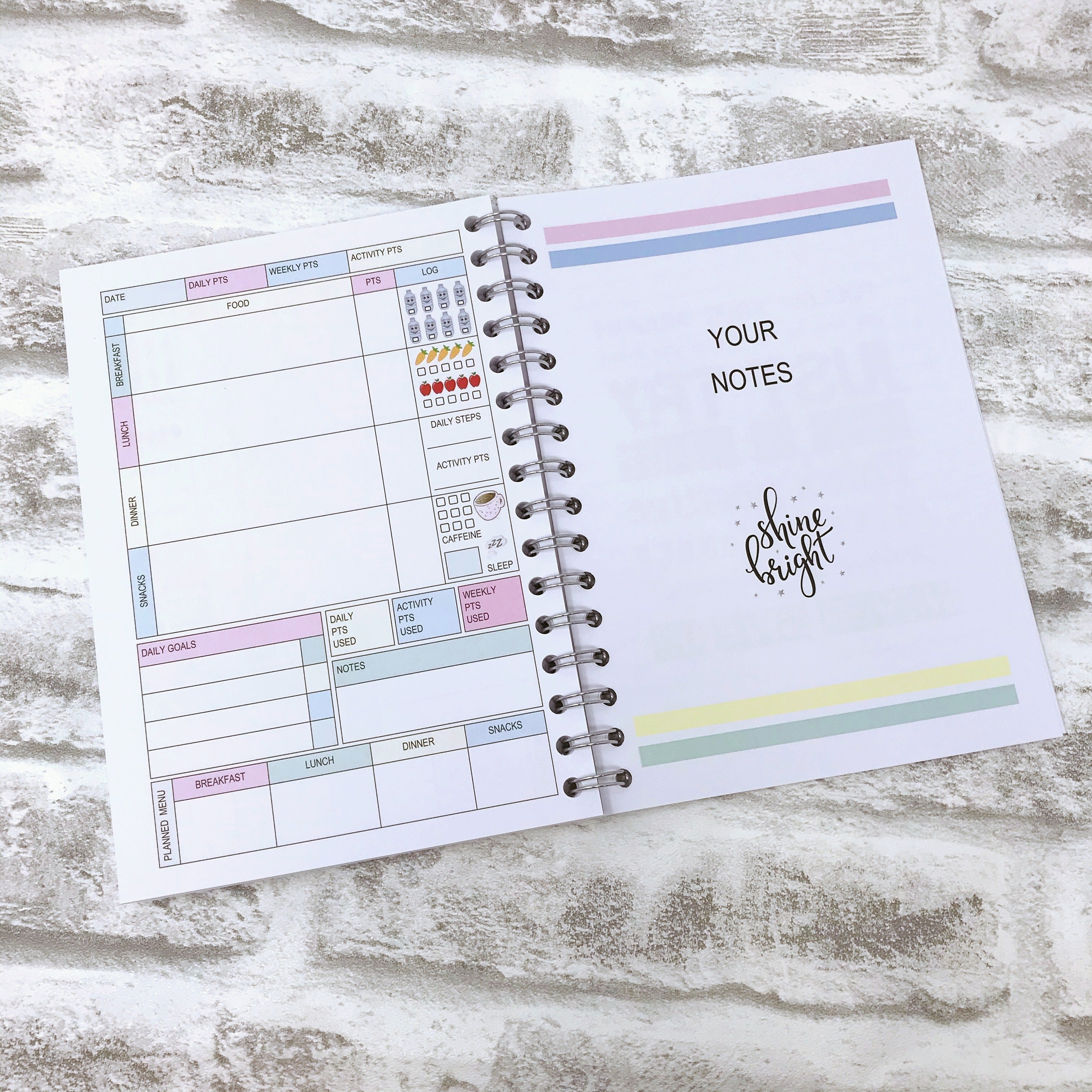 13 Week WW Colourful Food Diary, Diet Planner - Let The Journey Begin