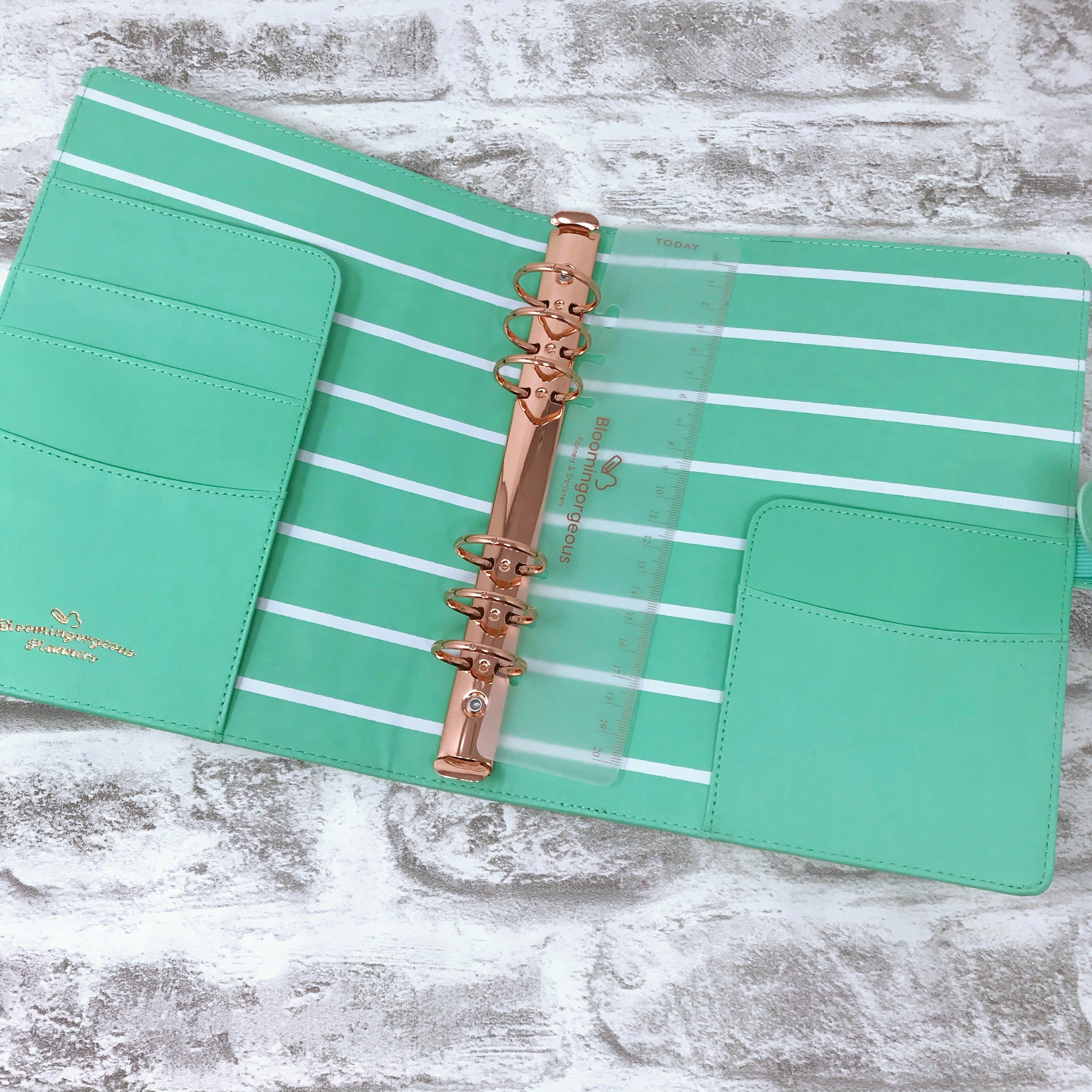 A5 Organiser - Green Rose Gold Spot