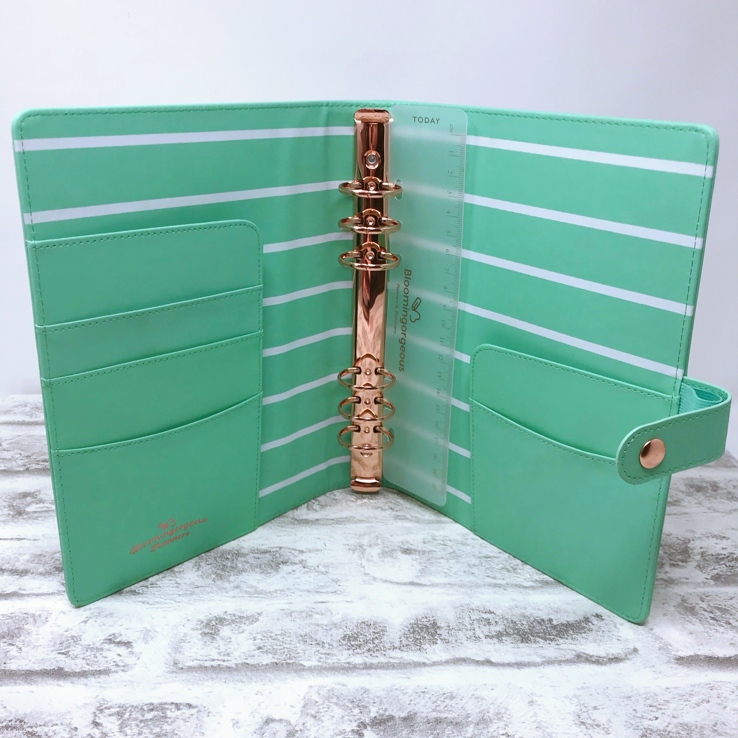 A5 Organiser - Green Rose Gold Spot